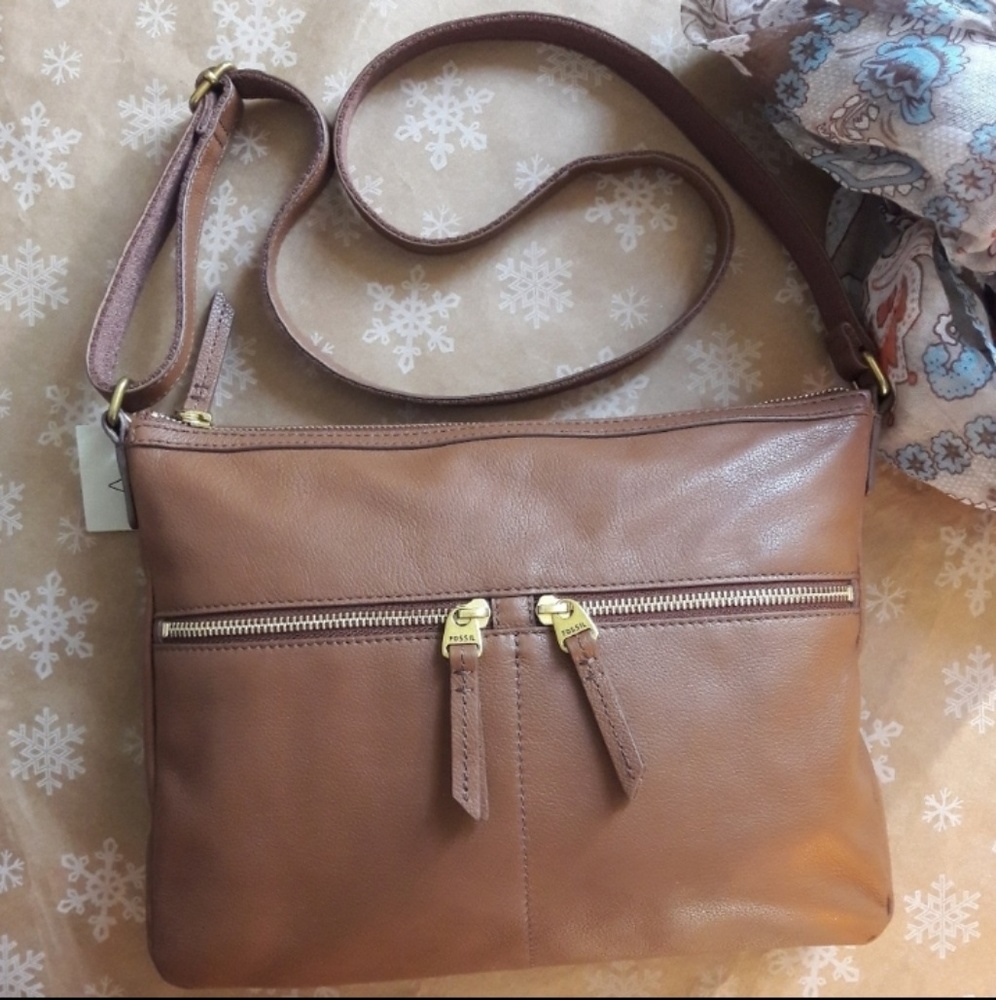 NWT FOSSIL ELISE LG CROSSBODY SHOULDER BAG PURSE - Picture 1 of 7